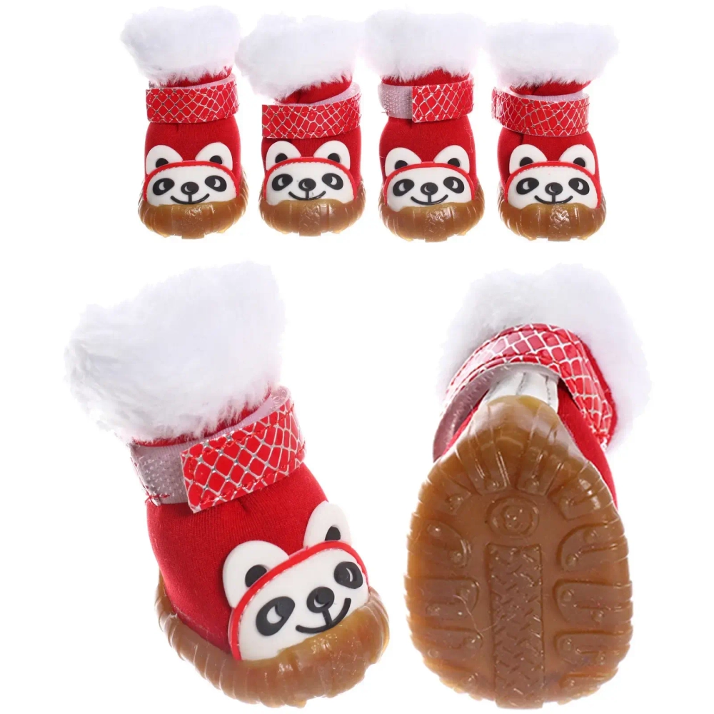 Ботинки зимние для животных «МОДНЫЙ БРО», на липучке, цвет красный, размер 3, 5см