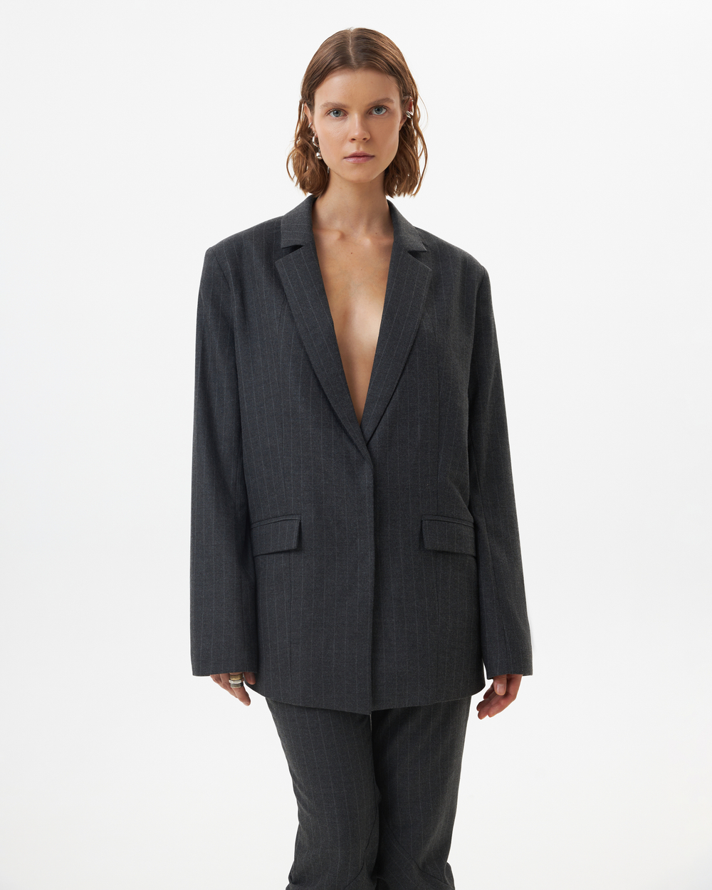 OVERSIZED STRIPPED BLAZER