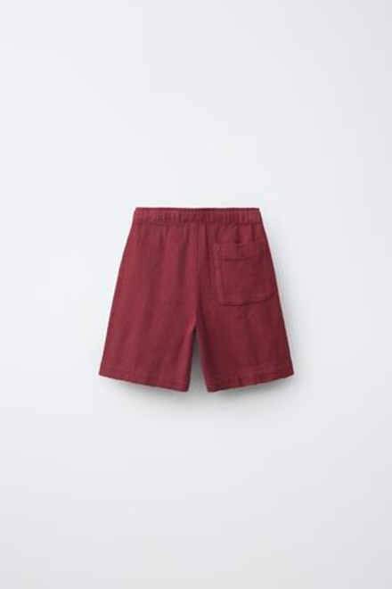 ZARA ШОРТЫ В СЕЛЬСКОМ СТИЛЕ, БОРДОВЫЙ