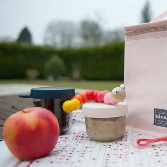 Набор из 2 стеклянных контейнеров Beaba Set of 2 glass portion jars 150 ml Pink / 250 ml Dark Blue