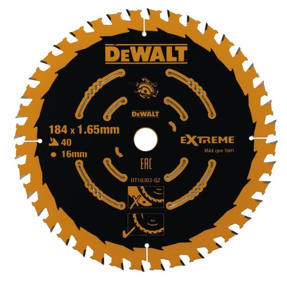 Диск пильный по дереву DeWalt CONSTRUCTION DT10303 184х16мм 40T