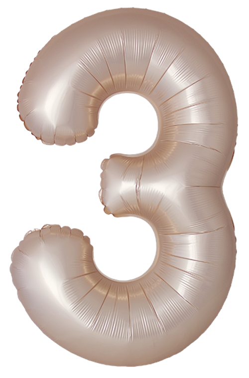 Цифра 3 Slim, Звездное Золото, Матовый в упаковке 40" Fm