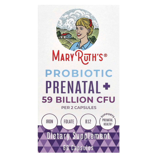 MaryRuth's, Probiotic Prenatal +, 59 млрд КОЕ, 60 капсул (29,5 млрд КОЕ в 1 капсуле)
