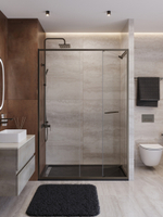 Душевая дверь Cezares LUX-B-FS-11-140-C-GM, 140х195, профиль оружейная сталь, стекло прозрачное