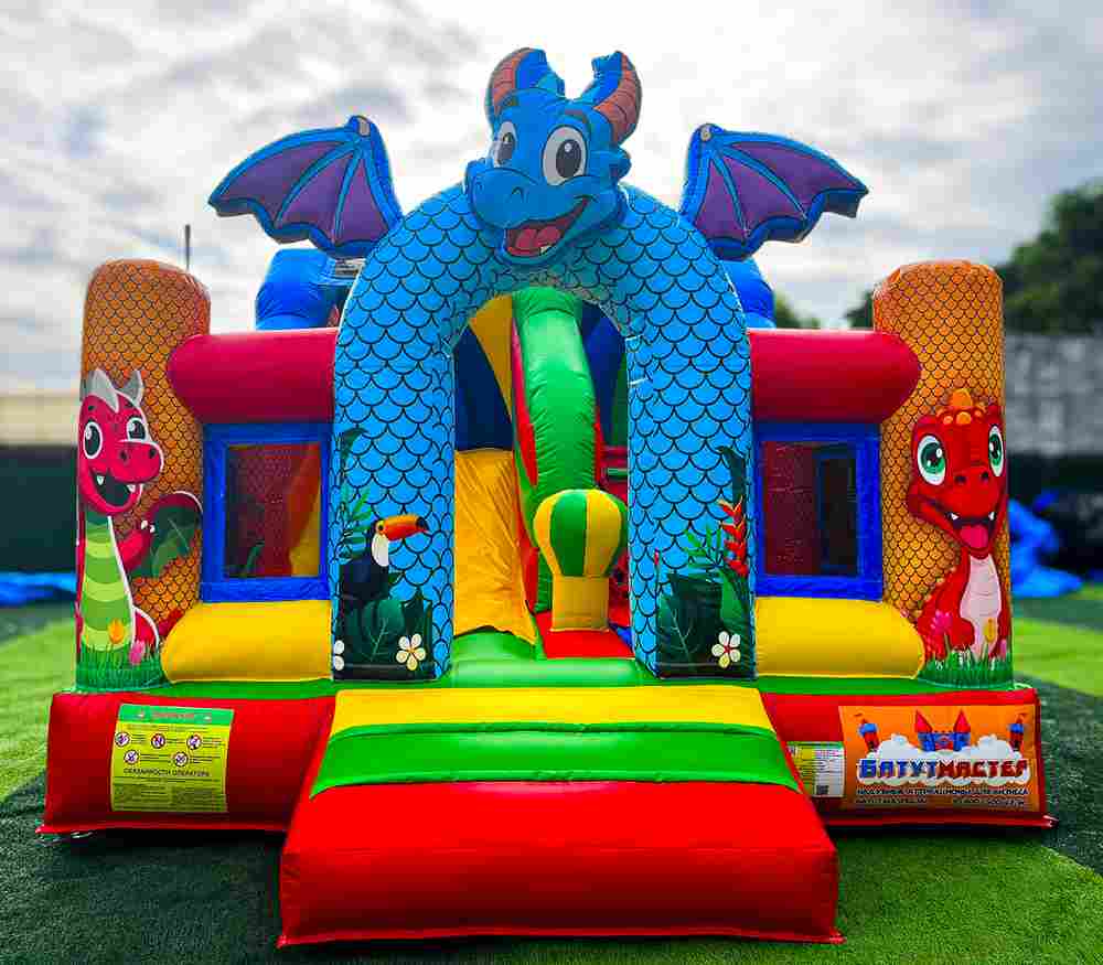 Коммерческий надувной батут "Дракоша", 5*3,5*3,8 м