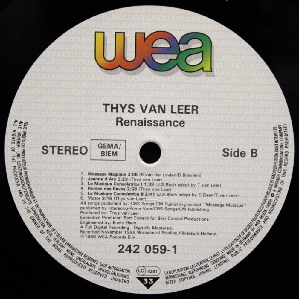 Thys Van Leer / Renaissance (LP)