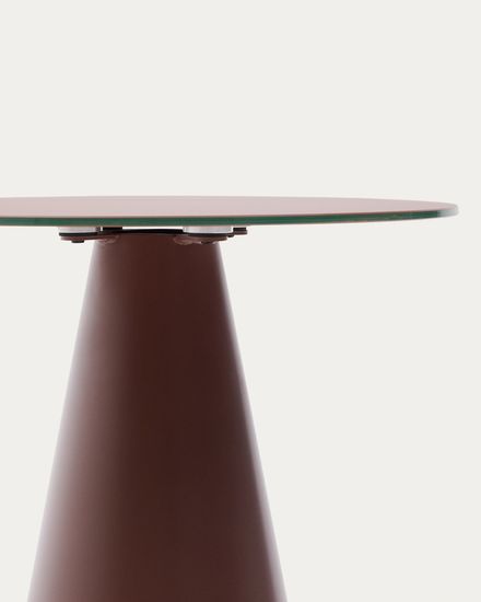 Журнальный столик Wilshire из стекла и стали терракотовый Ø50cm