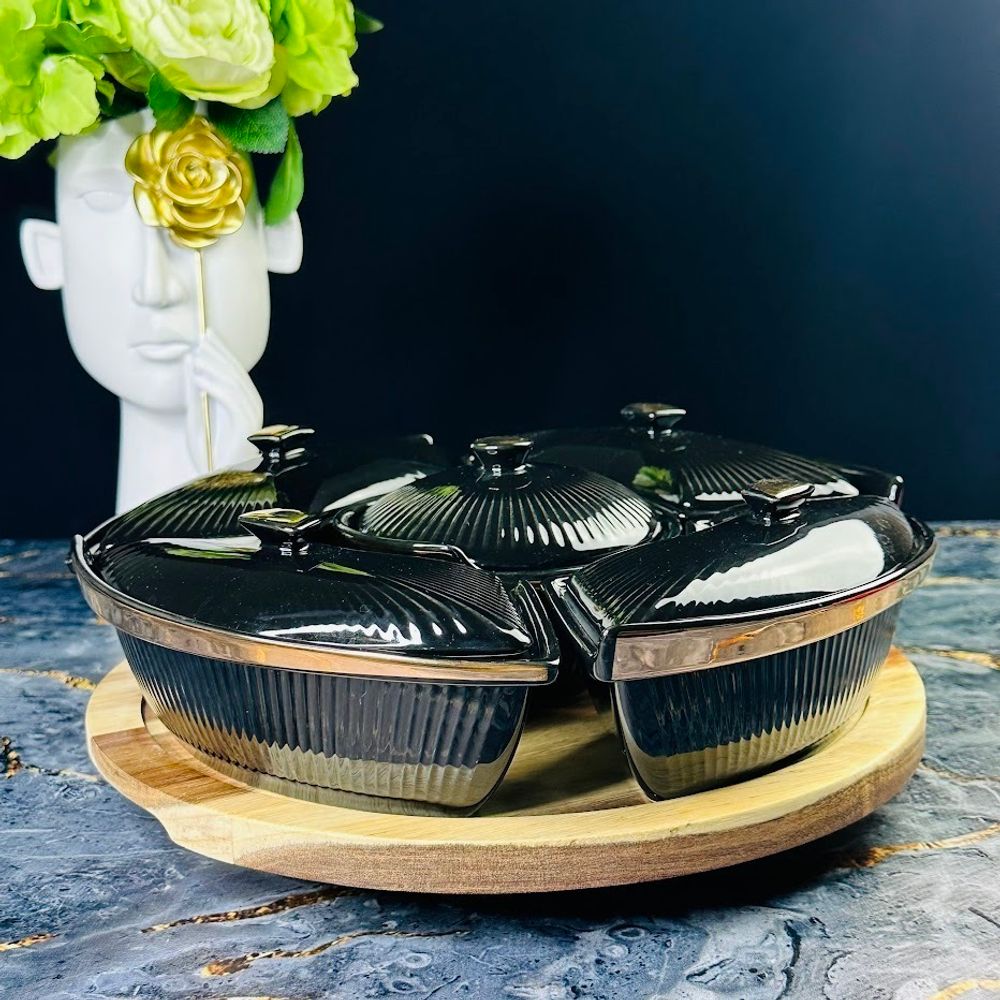 Lenardi 133-286 Менажница 30,5см ЭЛЛАДА на вращающейся подставке в под.уп.(х4) Фарфор