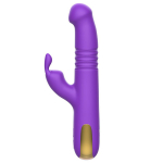 Фиолетовый вибратор-кролик 22,4см со стимулятором клитора и возвратно-поступательными движениями I-Moon Beauty MY-206 Purple
