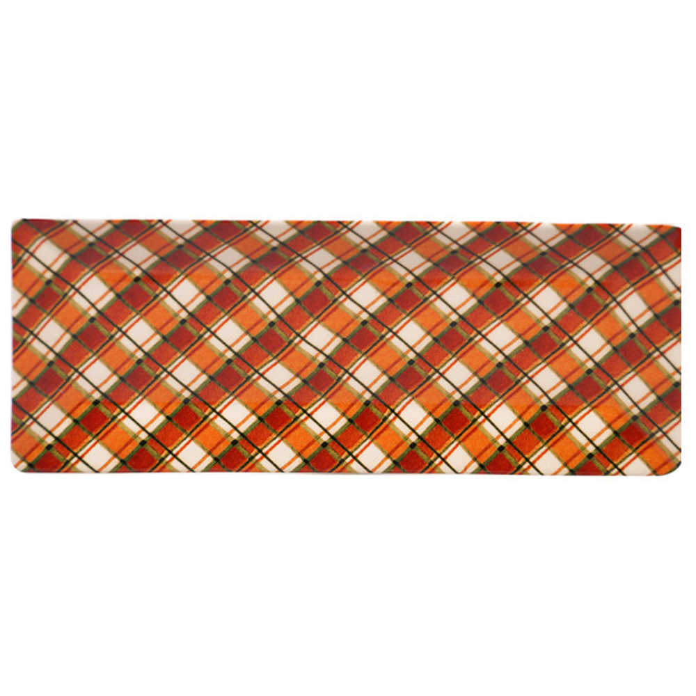 Блюдо прямоугольное Certified Int.  Осенние поля.Клетка 37х15см