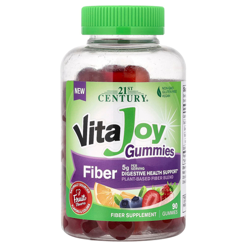 21st Century, VitaJoy®, жевательные таблетки, с клетчаткой, фрукты, 90 жевательных таблеток