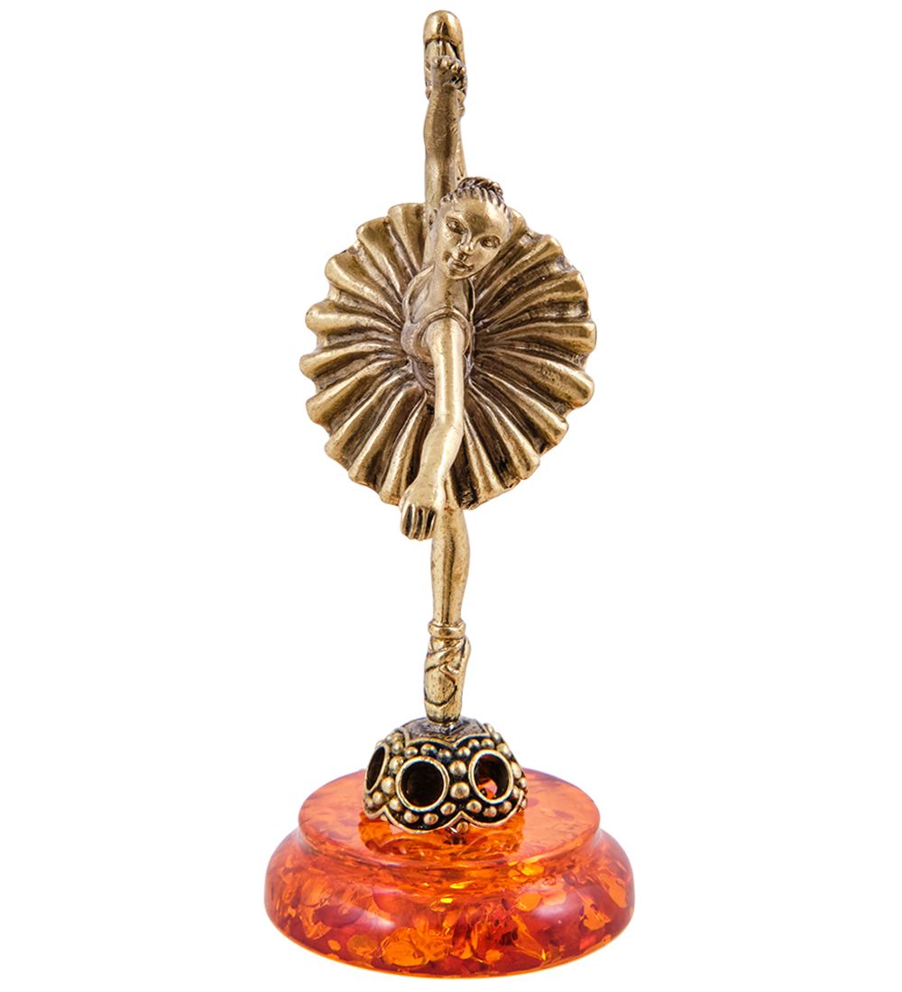 Народные промыслы AM-1544 Фигурка «Балерина» (латунь, янтарь)