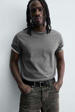 ZARA КОЖАНЫЙ РЕМЕНЬ В ВИНТАЖНОМ СТИЛЕ, ЧЕРНЫЙ