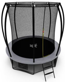 Батут Триумф Норд Премиальный 305 см двухцветный серый/оранжевый с лестницей