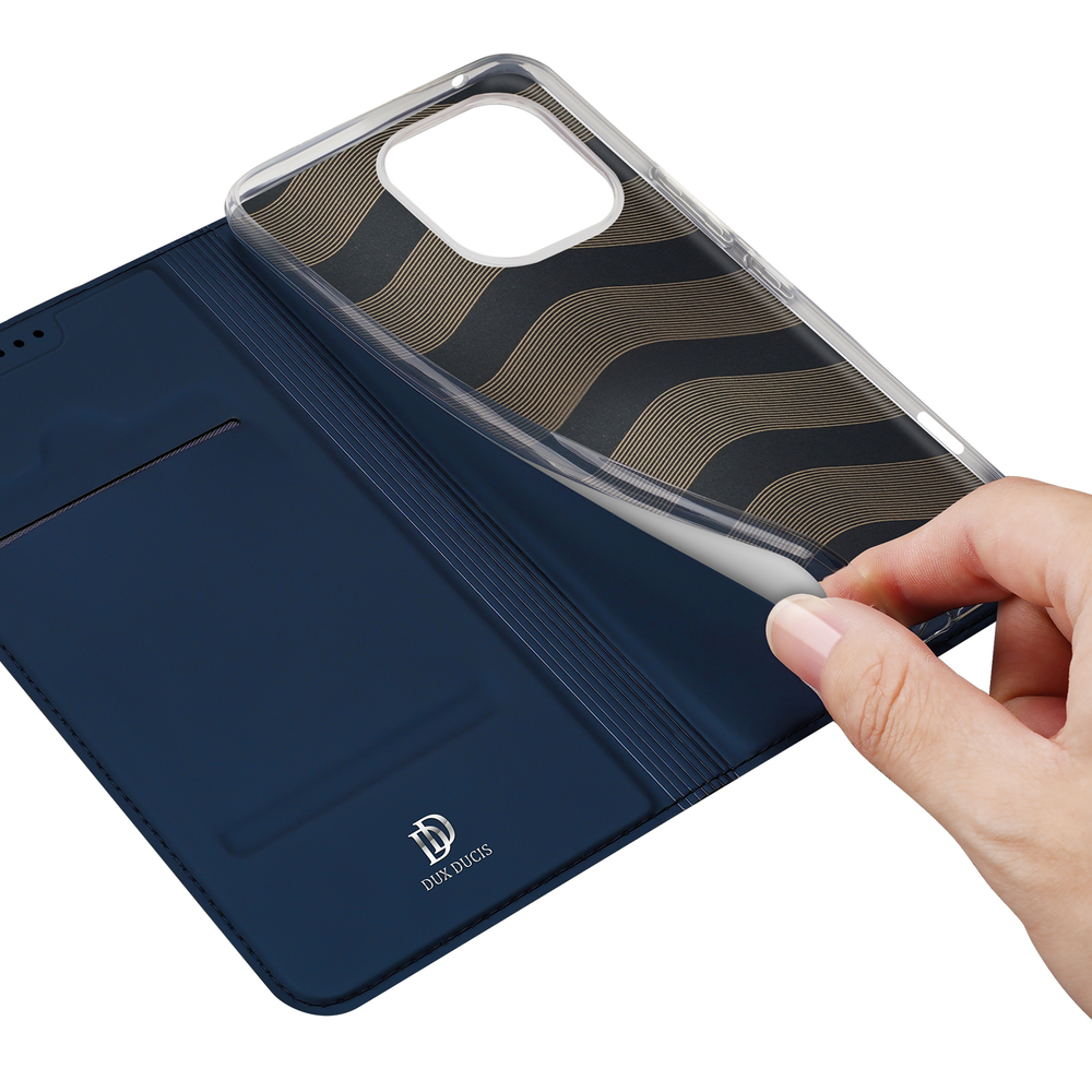 Чехол книжка из PU кожи синего цвета от Dux Ducis для смартфона Honor 400 Lite, серия Skin Pro Series Case