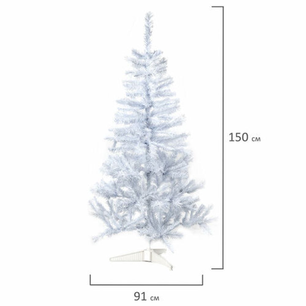 Ель новогодняя искусственная "Snow White" 150 см, ПВХ, белая, ЗОЛОТАЯ СКАЗКА, 591308