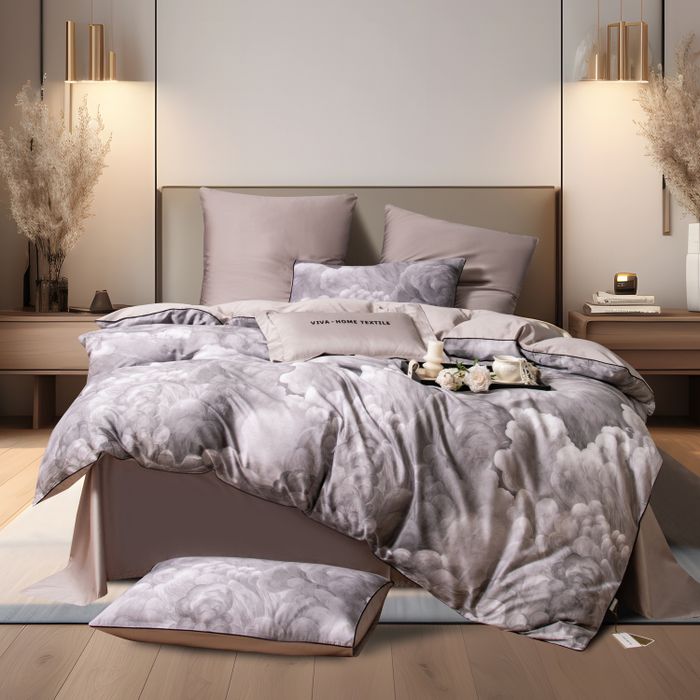 Комплект постельного белья Сатин Премиум «Дымчатый шёлк»