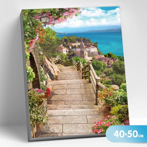 Rəqəmlərlə rəngləmə \ Картина по номерам (40х50) СПУСК К МОРЮ