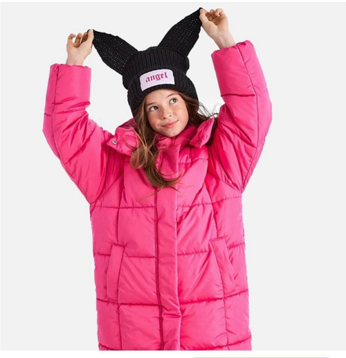 Зимнее Пальто для девочки с капюшоном, куртка теплая -30