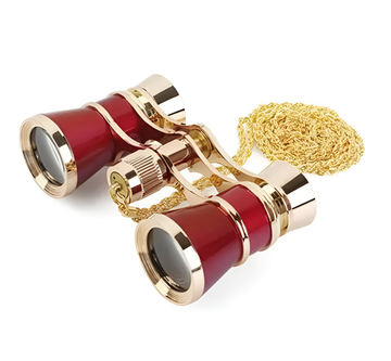 Бинокль театральный на цепочке 3х25 красный