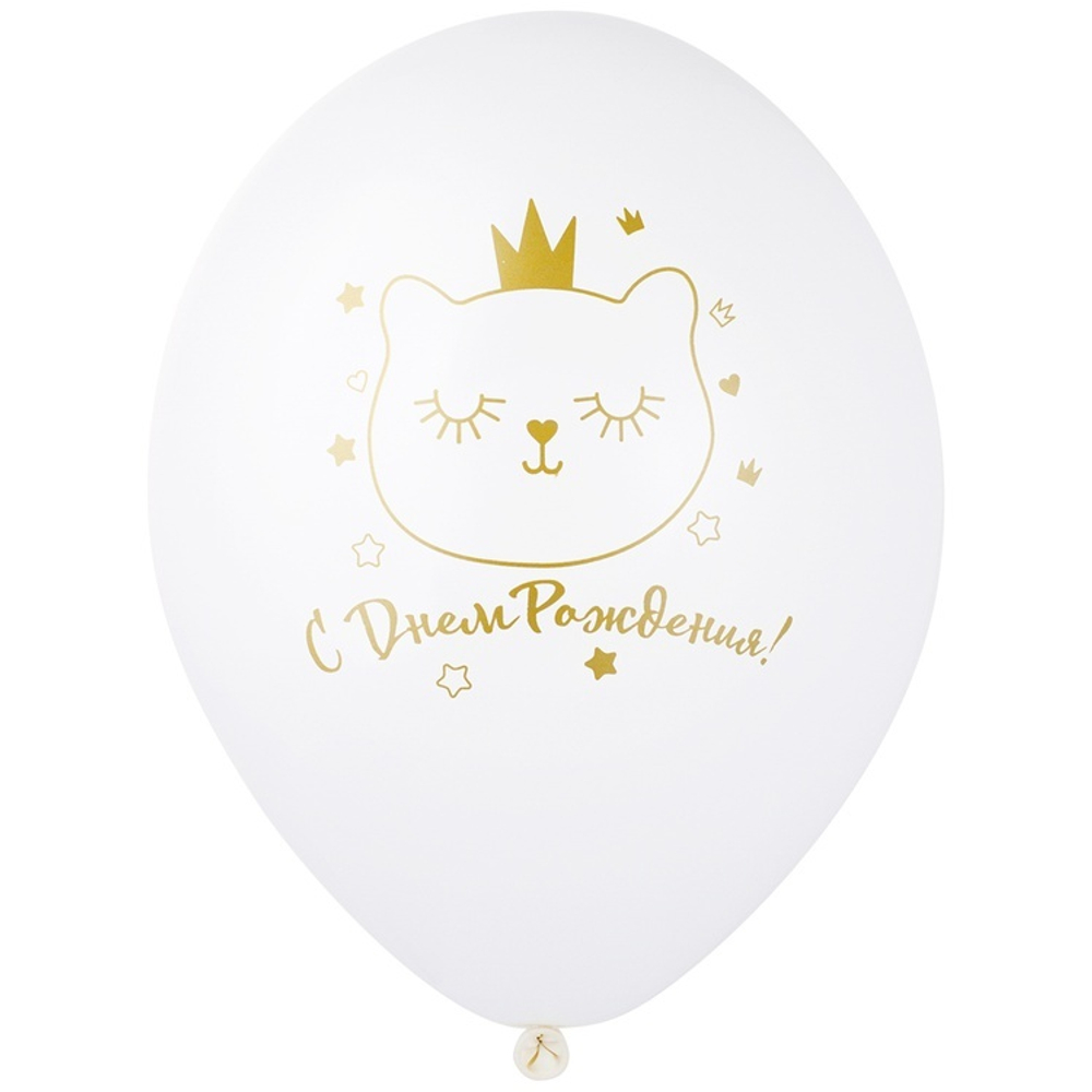Латексный шар «С Днем Рождения. Котенок принцесса», 36 см