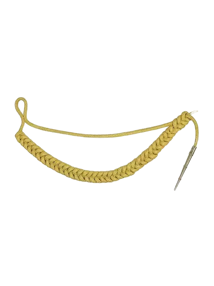 Аксельбант кадетский желтый шелк 1 наконечник