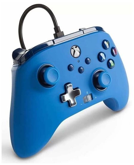 Геймпад проводной PowerA "Blue" (Синий) Enhanced Wired Controller for Xbox Series X/S (1518811-02) (Xbox One/Series X/S/PC)