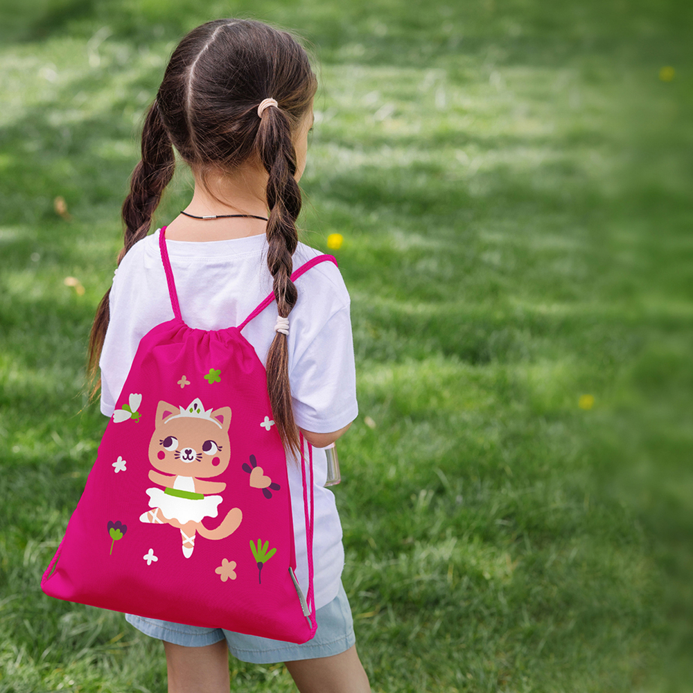 Набор для детского сада: кармашек, коврик, мешок. Кошечка балерина