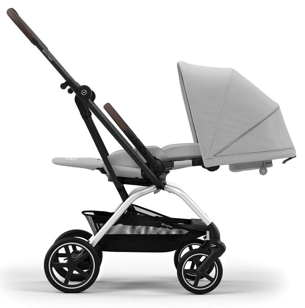 Прогулочная коляска Cybex Eezy S Twist Plus 2 SLV Fog Grey с дождевиком