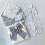 Комплект на выписку "Воздушный пломбир" (4 пр.) - лето (Цвет: Молочно-сиреневый)