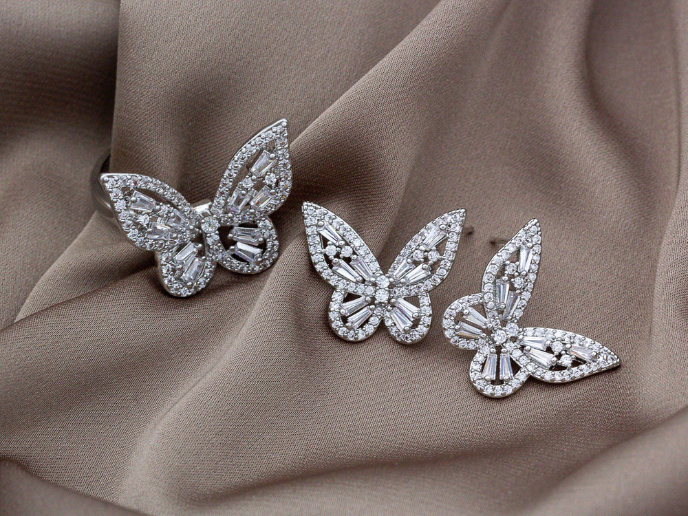 Серьги "Бабочки" small (серебро)