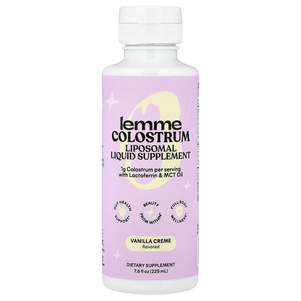 Lemme, молозиво, липосомальная жидкая добавка, ванильный крем, 225 мл (7,6 жидк. унции)