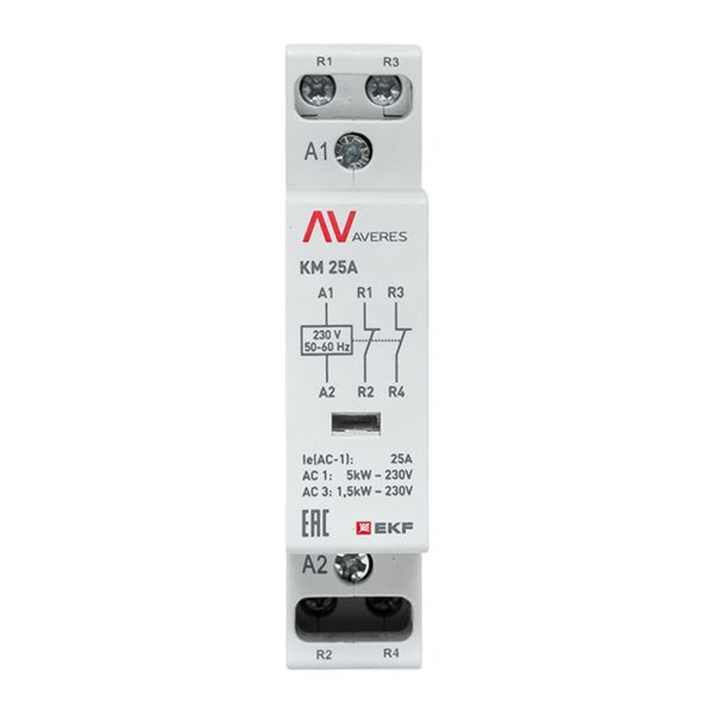 Контактор модульный КМ 25А 2NC 230В АС (1 мод.) AVERES EKF