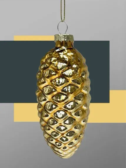 Набор стеклянных шишек Бронзовый век 10*5 см., 12 шт., Christmas DeLuxe (14084)