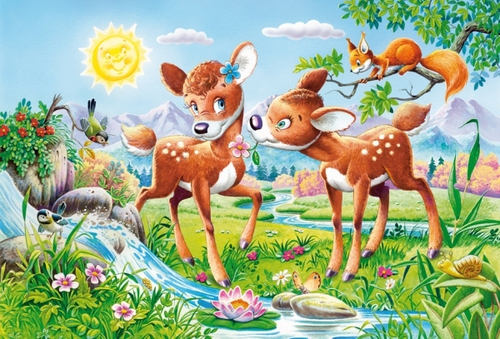 Картина по номерам Оленята 20х30