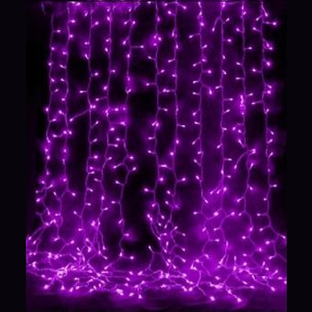 Гирлянда светодиодный занавес 2*3, цвет Фиолетовый, провод белый