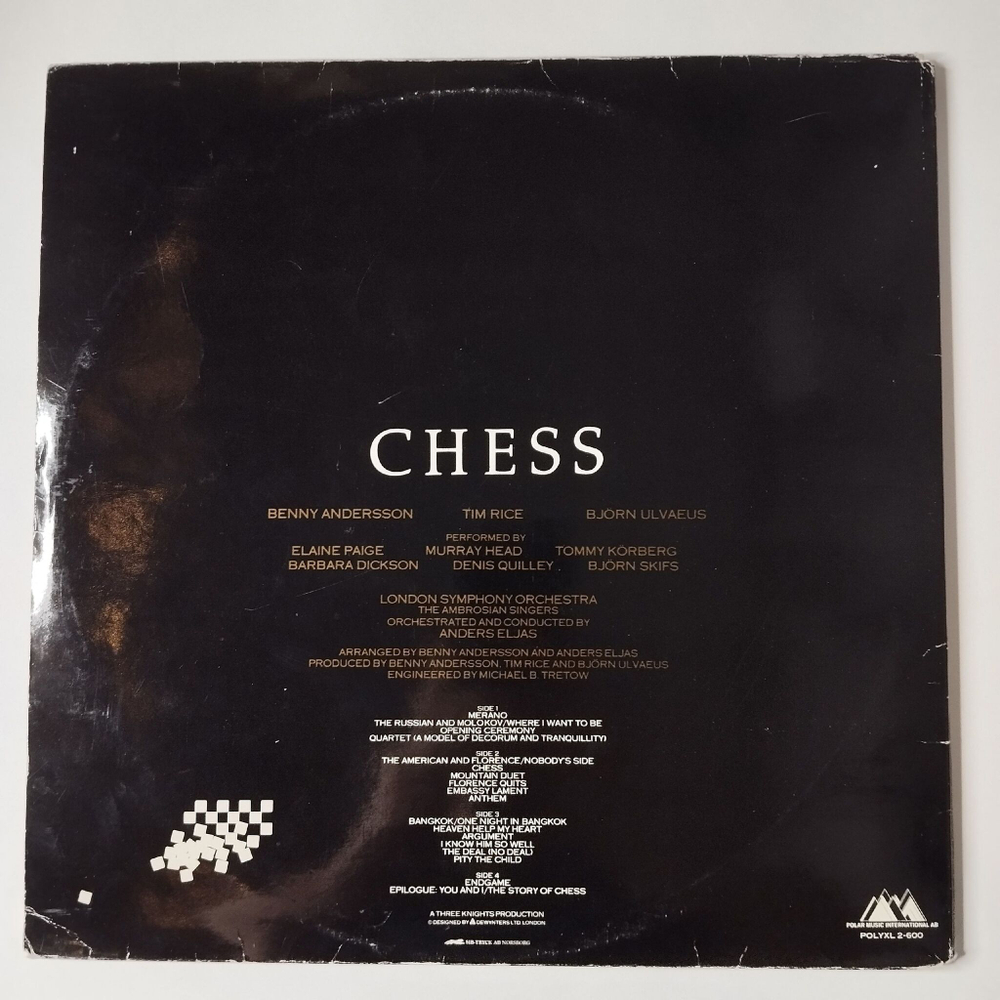 Винтажная виниловая пластинка LP Benny Andersson Tim Rice Bjorn Ulvaeus Chess Шахматы (Швеция 1984)