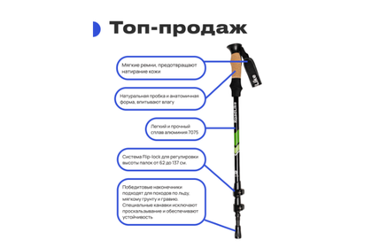Палки для скандинавской ходьбы RoadLike Зеленый
