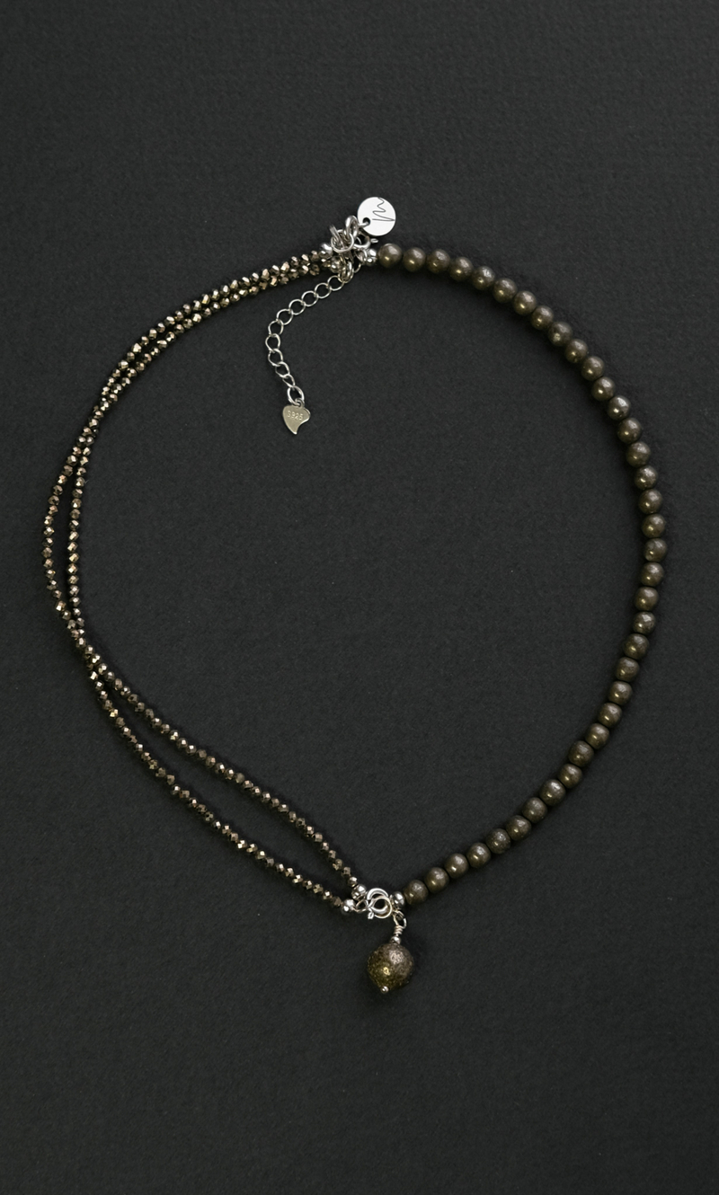 Колье Сотуар "Memo Flow" из пирита