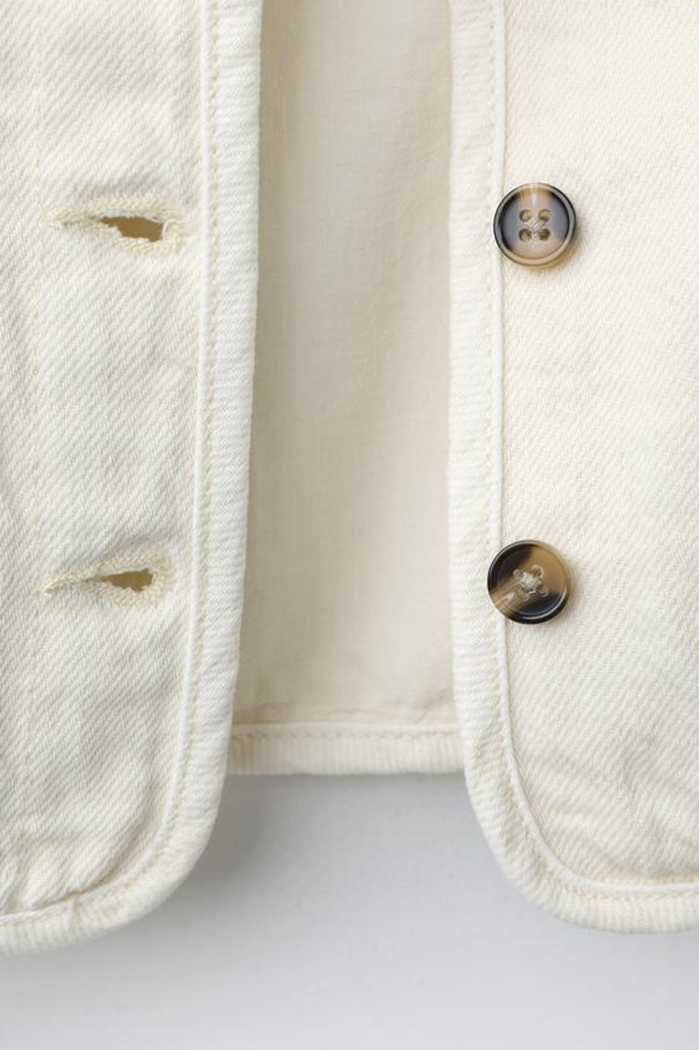 ZARA КУРТКА ИЗ САРЖИ, ЭКРЮ