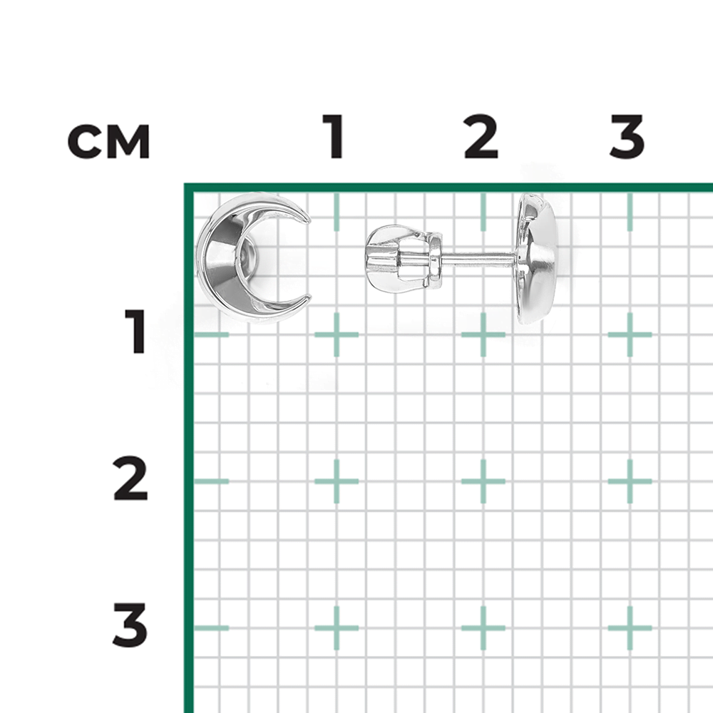 Серьги-пусеты «Тайна красоты» из белого золота