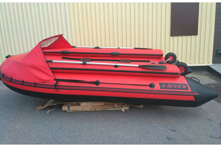 Лодка ПВХ X-River Grace Wind 420 НДНД красно-серый/фурнитура серая