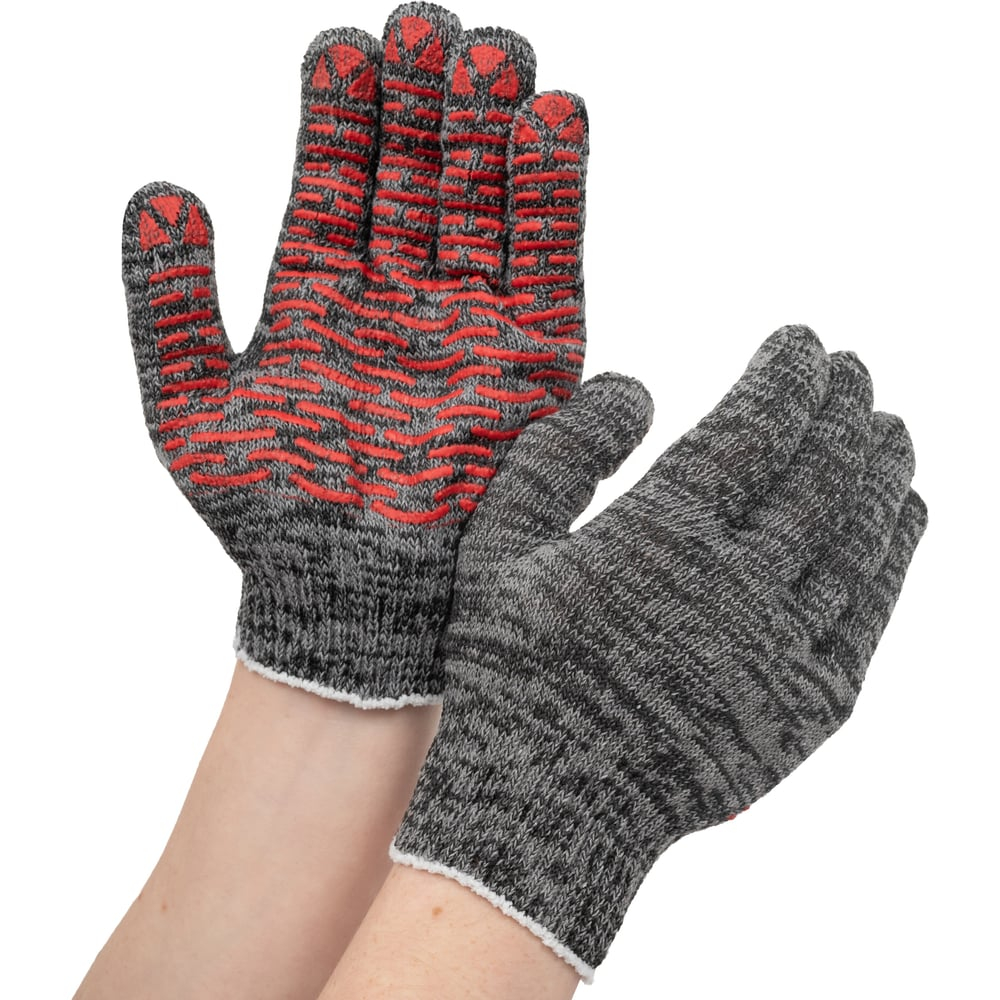 Трикотажные перчатки Gigant с ПВХ-покрытием, серые GGC-13