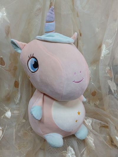 Единорог оранжевый с радужной гривой, 47 см