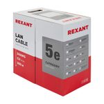 Кабель витая пара U/UTP, CAT 5e, LSZH нг(А)-HF, 4PR, 24AWG, внутренний, однопроволочный, оранжевый,