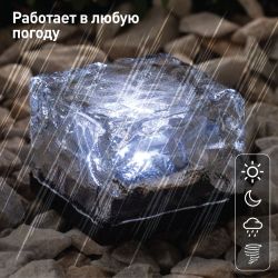 Светильник уличный ЭРА ERASF024-20 Камень на солнечной батарее | Садовые декоративные светильники