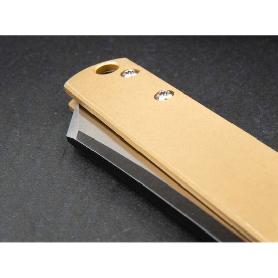 Складной нож Boker 01BO369 Zenshin Brass c клинком из стали D2, рукоять латунь