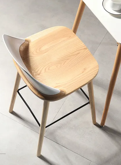 Барный стул Enzo 75 см, светлый бук, белая спинка