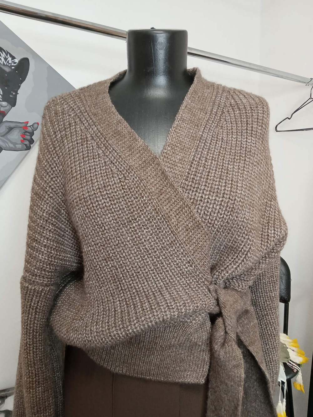 Кардиган крупной вязки + брюки ZARA ,цвет капучино.Размер - 50/52 русский.