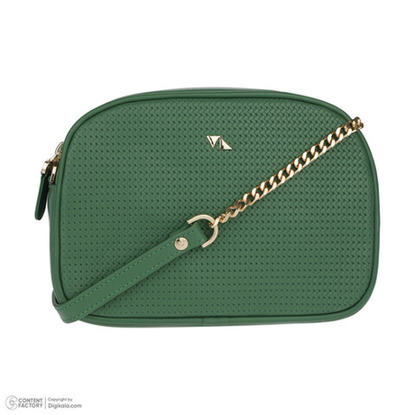 Женская сумка кросс боди 250 из натуральной кожи зеленая Иран